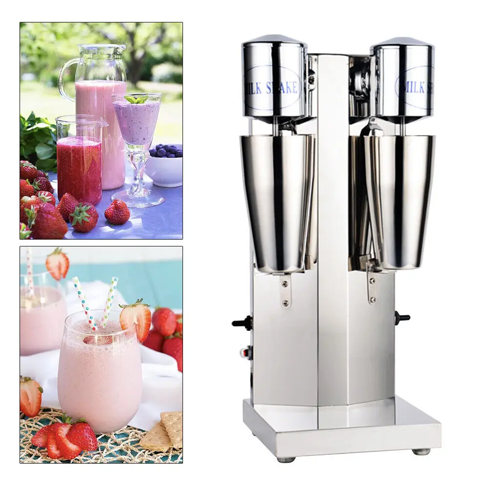 

Commercial Blender Double Head Drink Mixer Ice Cream Mixing High Speed Mixer Milkshake Maker Stainless Steel 360W 110V 60HZ