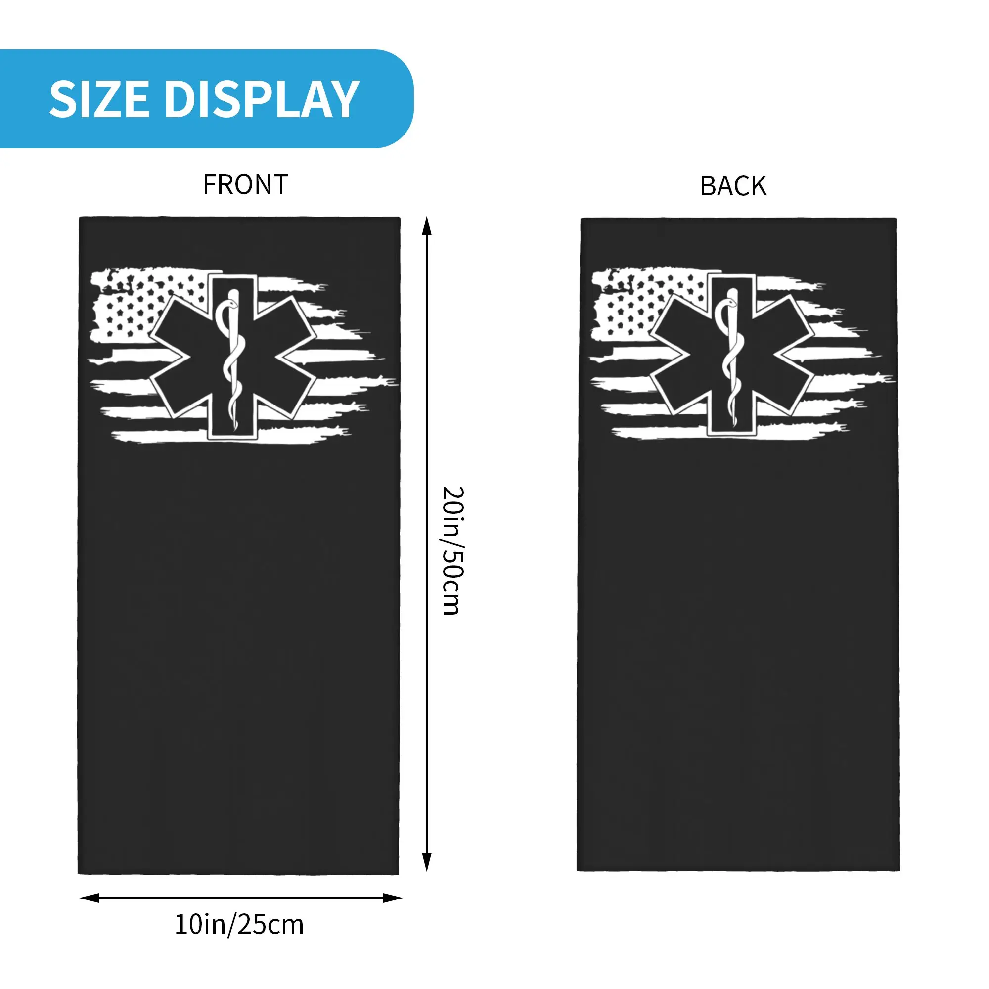 ผ้าพันคออเนกประสงค์ลายดาวแห่งชีวิต ป้องกันลม ใช้เป็นผ้าคลุมหน้า ผ้าพันคอ หรือผ้าปิดปากในกรณีฉุกเฉิน พร้อมสัญลักษณ์การแพทย์