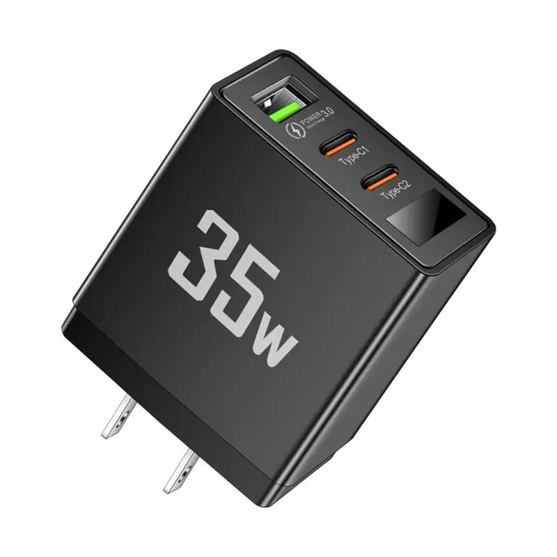 

USB C Charger Block 35W Powerful USB And C Charger Travel Adapter USB C Fast Charger With 3 Ports For Cell Phone Tablet Laptop