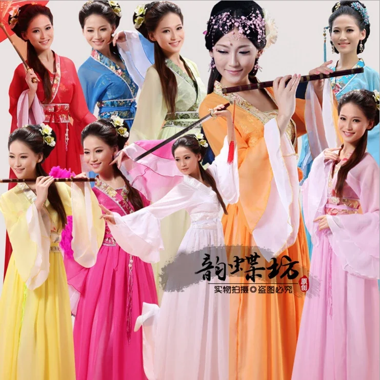 Chinese Traditional Women Hanfu Dress Chinese Fairy Dress Red White Hanfu Clothing Tang Dynasty Chinese Ancient Costume