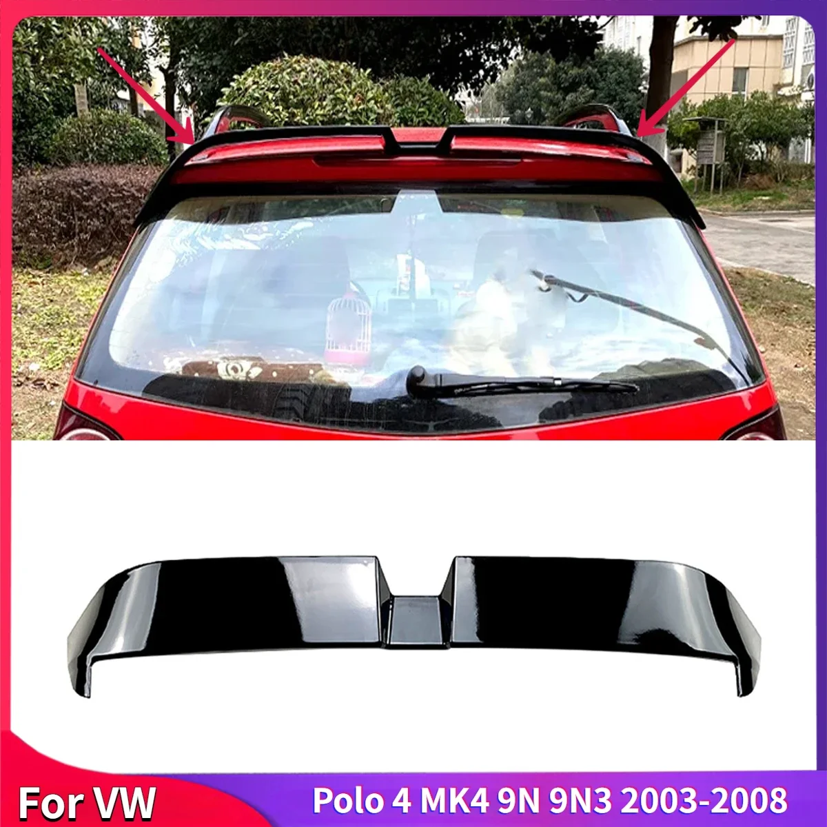 For VW 4 MK4 9N 9N3 2003-2008 Oettinger Style Car Rear Roof Spoiler Wing Tuning Top Wing Body Kits Accessories Auto Parts