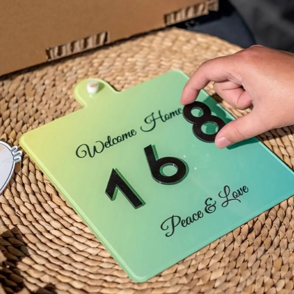 Acrylic Acrylic Number Plate Personality Dowelless Personality Door Sign Creativity Cartoon Entry Door Numbe DIY Combination