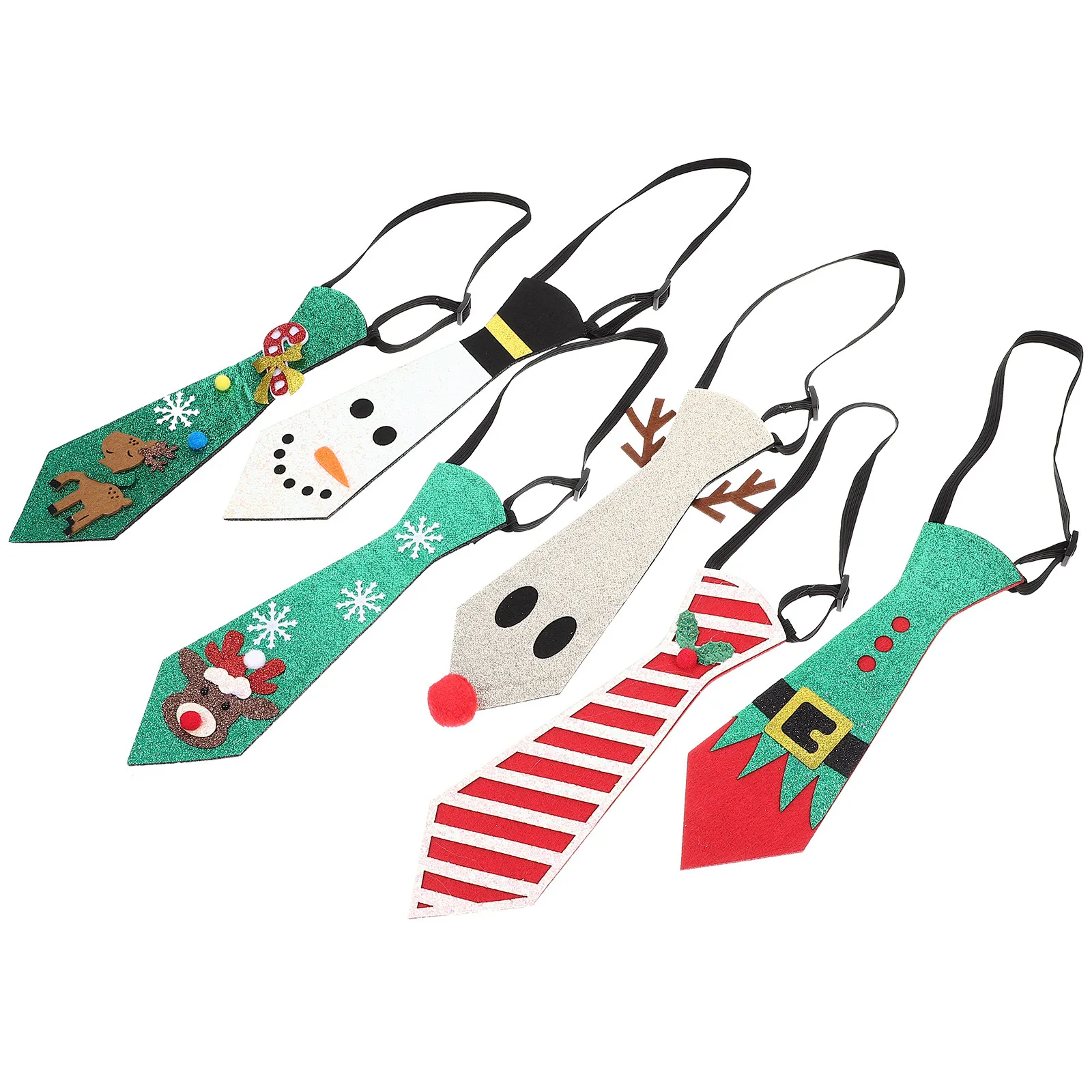 

6pcs Christmas Themed Tie Christmas Party For Party Kids Necktie Ornament Cosplay Neck Tie For Cosplay Decorative Necktie
