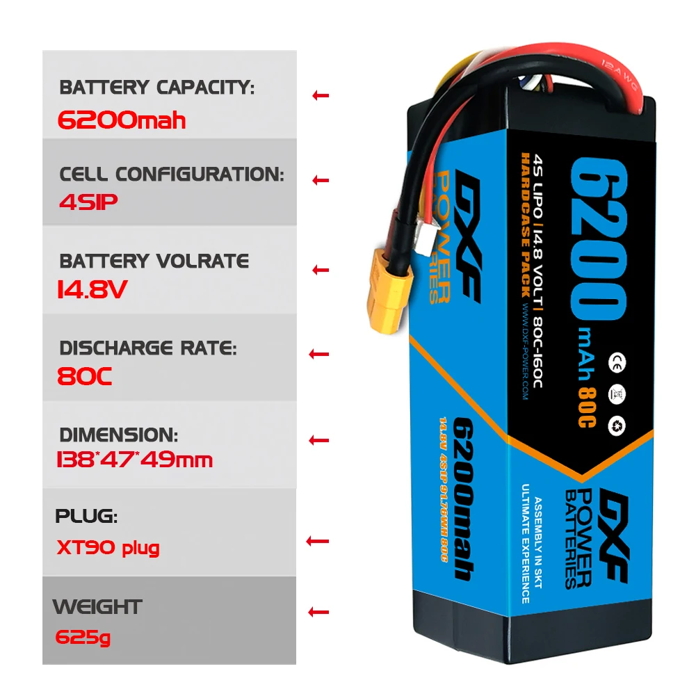 DXF 7.6V 7.4V 11.1V 14.8V 15.2V  22.2V Lipo Batteries 2S 3S 4S 6S 6300Mah 6500Mah 7000Mah 5200mAh 8000mAh 9200mAh Lipo Bag Xt90