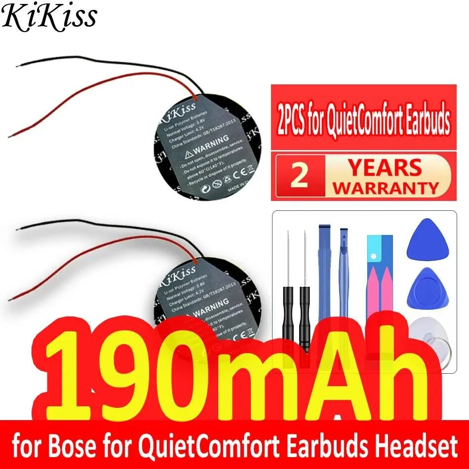 

Earphone Battery For Bose Quietcomfort Earbuds Headset Left Right 190Mah Lightweight QC1 2PCS