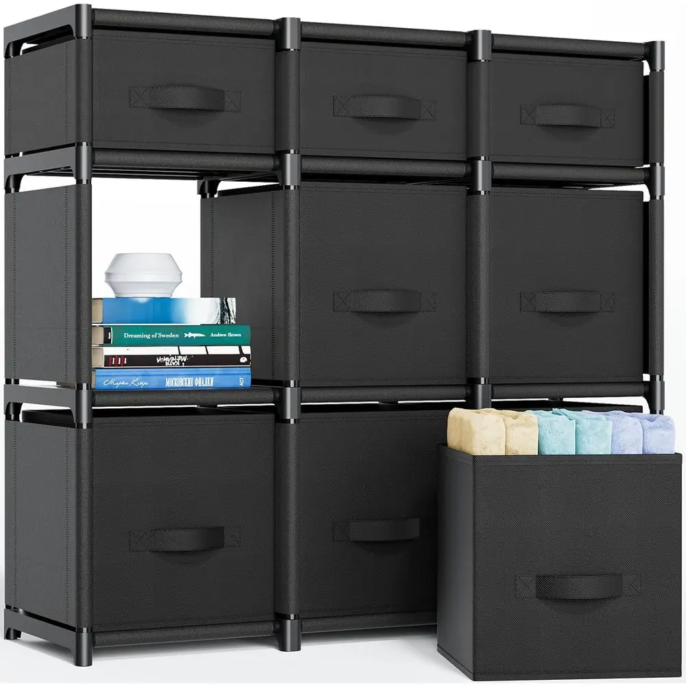 

9 Cube Storage Organizer, Closet Organizers and Storage, Cube Storage Shel, Easy to Assemble, DIY Closet Cube Organizer for Livi