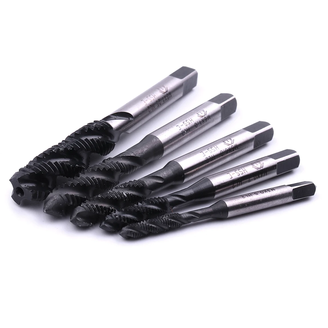 Máquina de flauta espiral, 1300HV HSS, taladro de grifo con revestimiento de nitrificación, M3, M4, M5, M8, herramientas de mano, color negro, 1 ud.