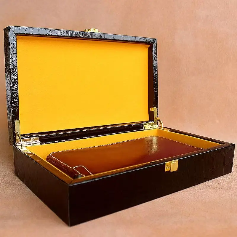 Универсальный флип-чехол из искусственной кожи с крокодиловым узором для хранения подарков и продуктов для здоровья