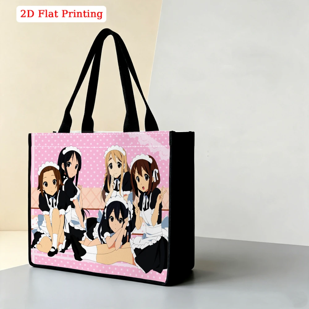 Anime Tote Bag - حقيبة يد كبيرة بطبعة نقاط وردية