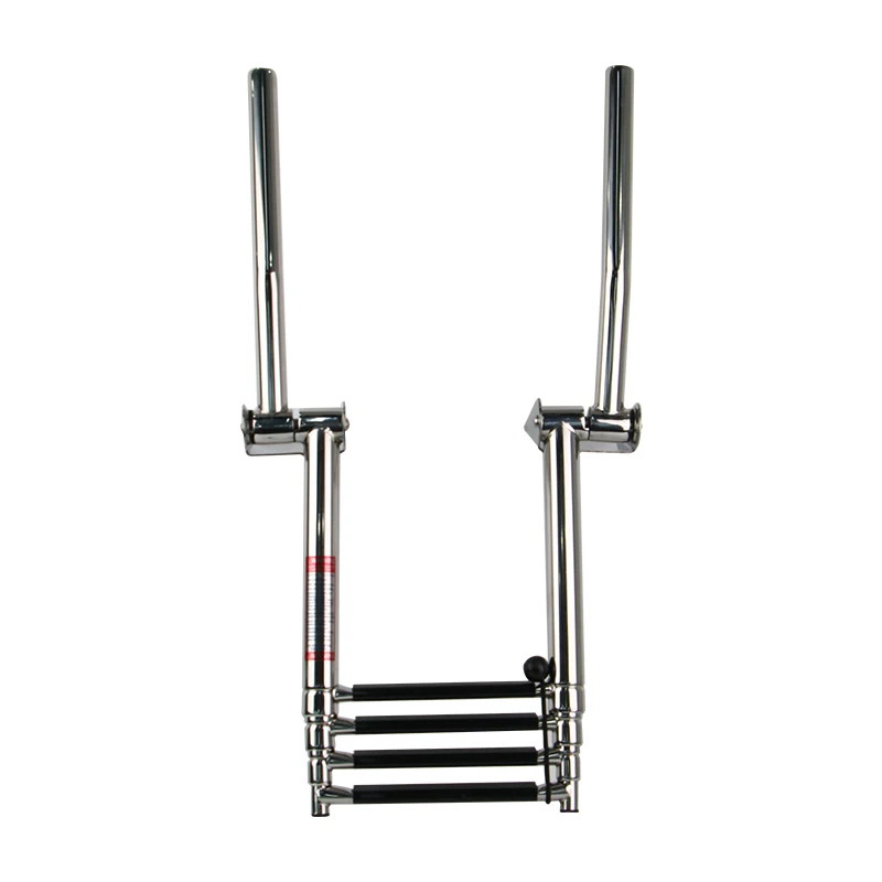 High Quality Stainless Steel 3 Step Boat Ladder with Handrail Marine Under Platform Boat Accessories Boarding Telescoping Ladder