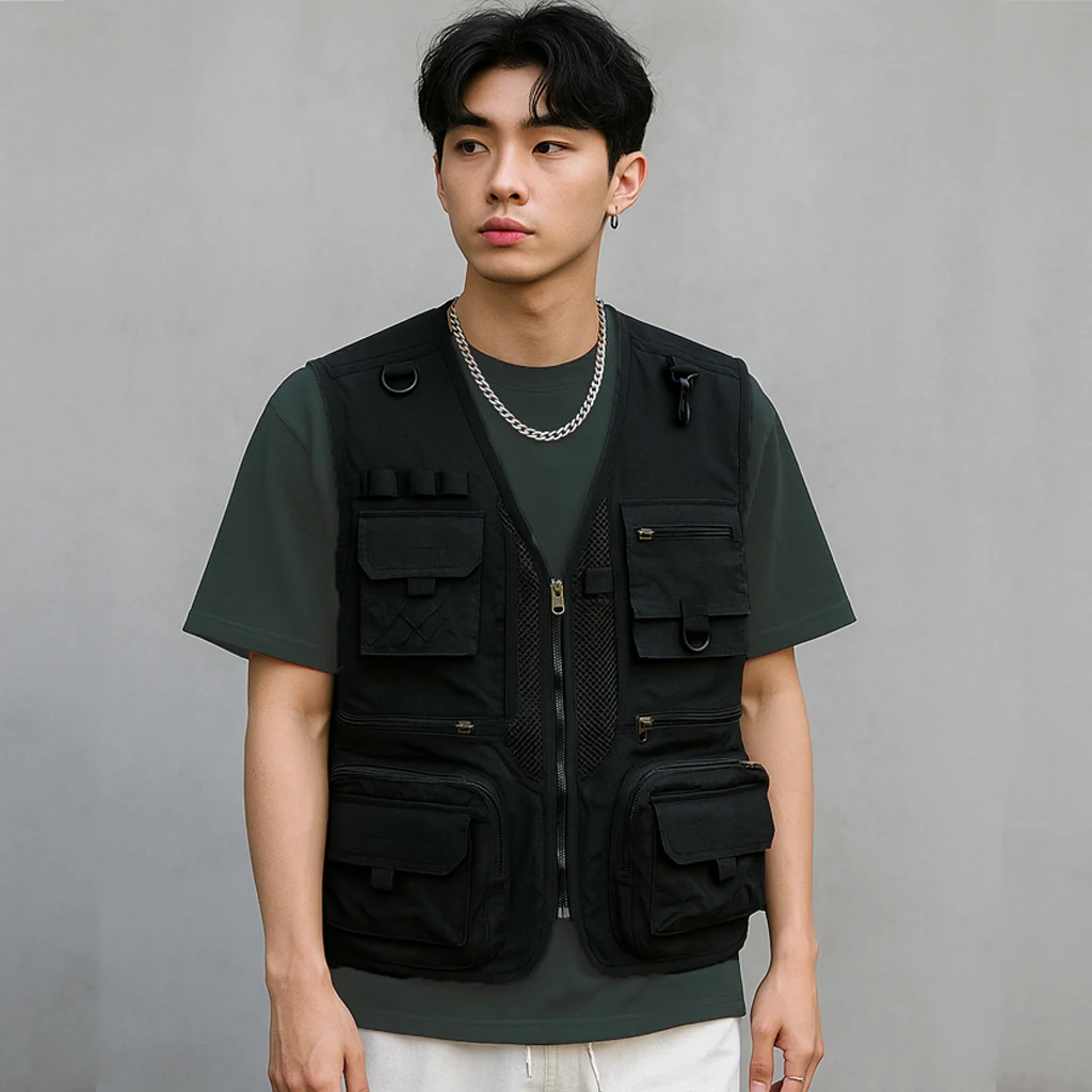 

2025 Outdoor Leisure Vest Men's New Multi-Pocket Breathable Outdoor Sports Coat High-Quality Design Leisure Vest Men