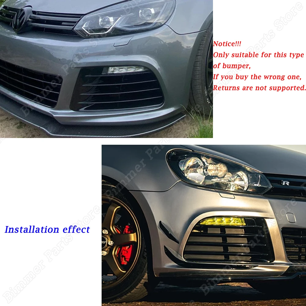 For Volkswagen Golf 6 MK6 R R20 2008-2013 Front Lip Bumper Side Hood Fog Lamp Light Cover Spoiler Air Vent Frame Trim ABS