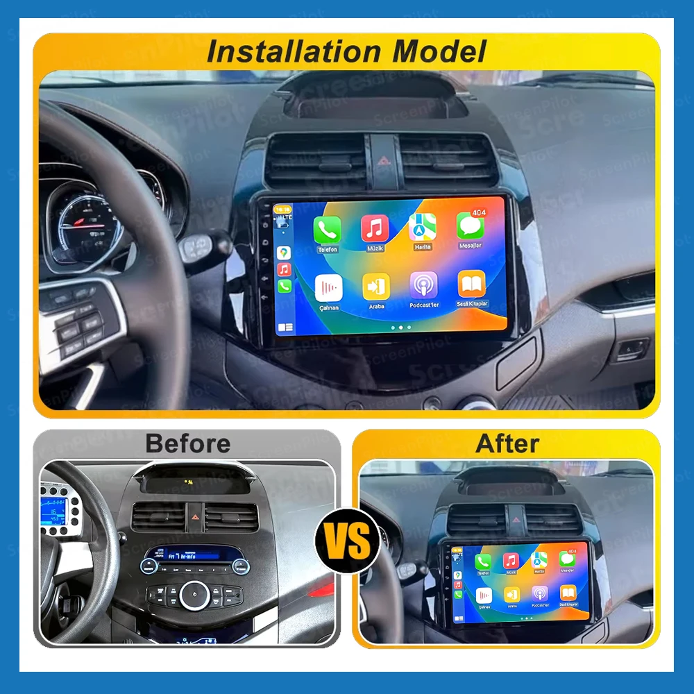 Android 16 Car Multimedia Player For Chevrolet Spark Beat Matiz Creative 2010 - 2014 Head Unit Stereo GPS Navigation BT WIFI 5g