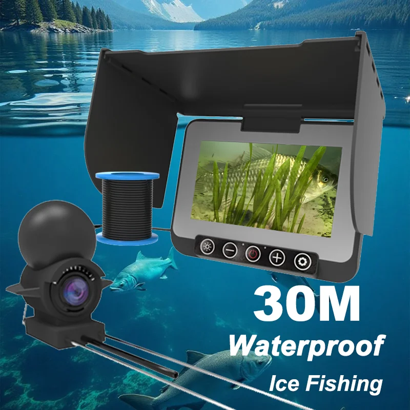 Ice Fishing Fish Finder Superior Waterproof IP68 1080P Fishing Camera with Night Vision 220° Angle for Underwater Exploration