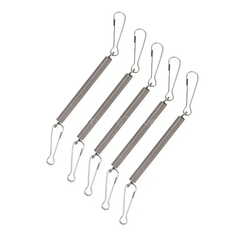 Stainless Steel Spring 3.1 In Metal Replacement Springs with 2 Clips for Small Animals Wire Cages Total Length 5.1 In