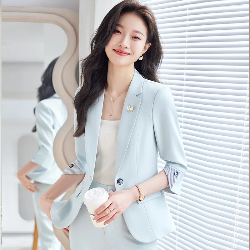 Business Suit Women's Formal Wear Elegant Slim Spring and AutumnOLCommuters' Workwear Hotel Front Desk Jewelry Shop Workwear