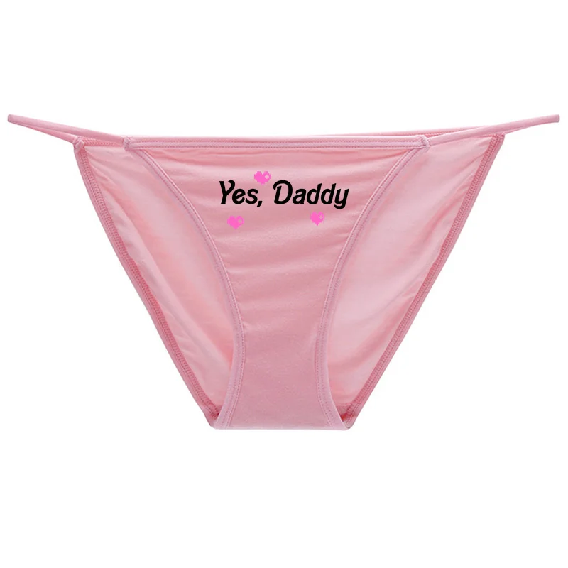 YES DADDY Cute Heart Spank Me Daddy Breathable Underwear Sexy Underwear for Women New Fashion Girl\'s Panties Ladies Brief