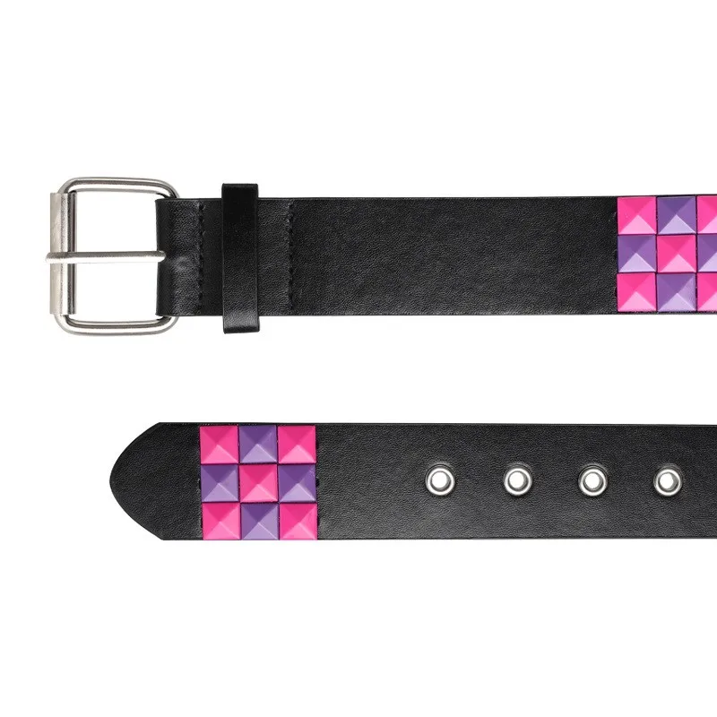 Neuer mehrfarbiger Nietengürtel für Damen, Heavy-Metal-Gürtel für Herren und Damen, Y2K-Gürtel für Herren und Damen, Punk-Rock-Jeansgürtel. – Detail 8