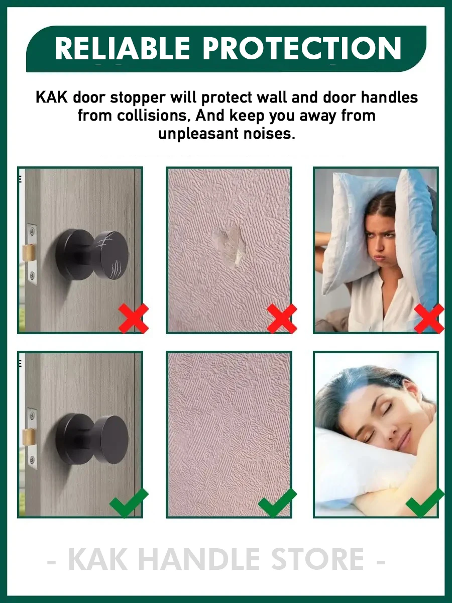 KAK 2 قطعة قابل للتعديل توقف الباب لكمة خالية المغناطيسي المضادة للتصادم الباب سدادة غير مرئية الطابق الباب وقف جدار حماية الأجهزة #6
