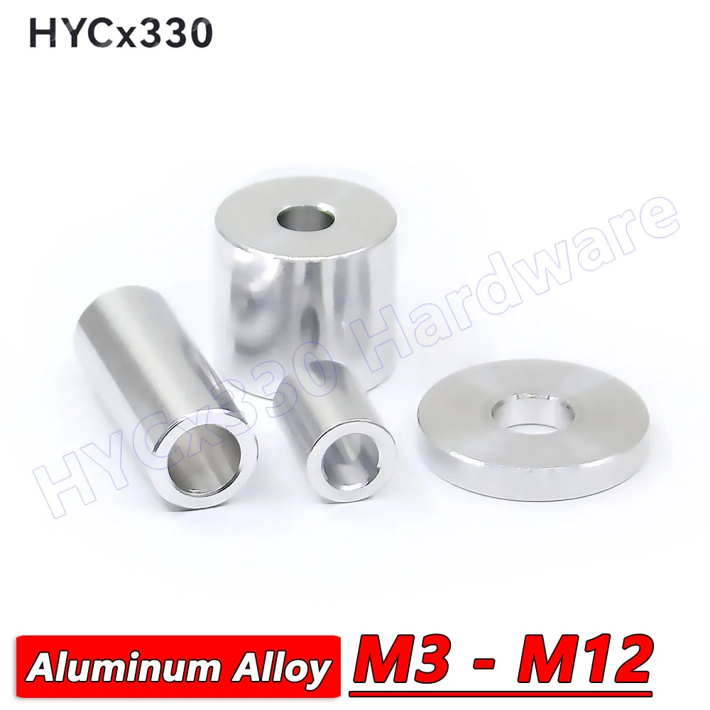 M3-M12 Aluminum Alloy Unthreaded Standoff Spacers, Round Hollow Spacer Bushings for PCB, Motorcycle, and Industrial Equipment