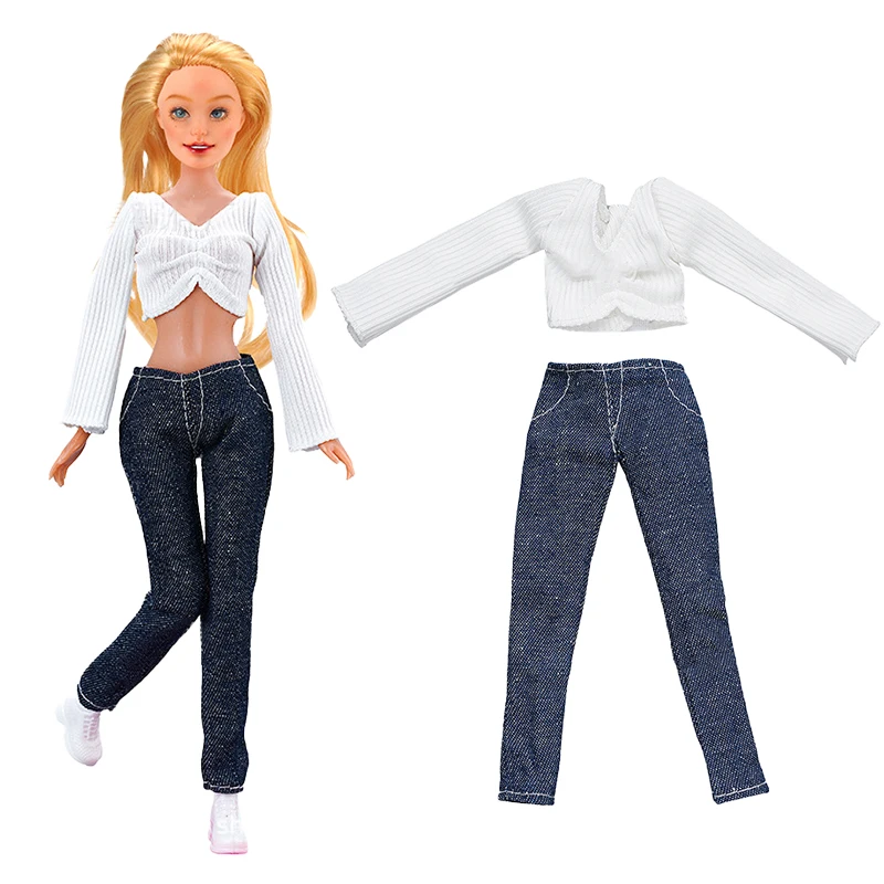 NEW 1x Fashion Coat For 1/6 Doll Casual Outfits Sweater Shirt Pants Dress Dollhouse Accessories Clothes For Barbie Doll JJ