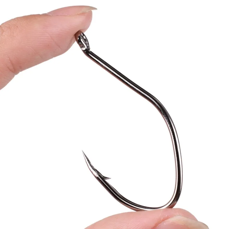 

10pcs 6/0#-10# High Carbon Steel Hooks for Sea Bass Fishing Multi Size Fishing Hooks Set Fish Hook V-Shape Pointed Circle Hook