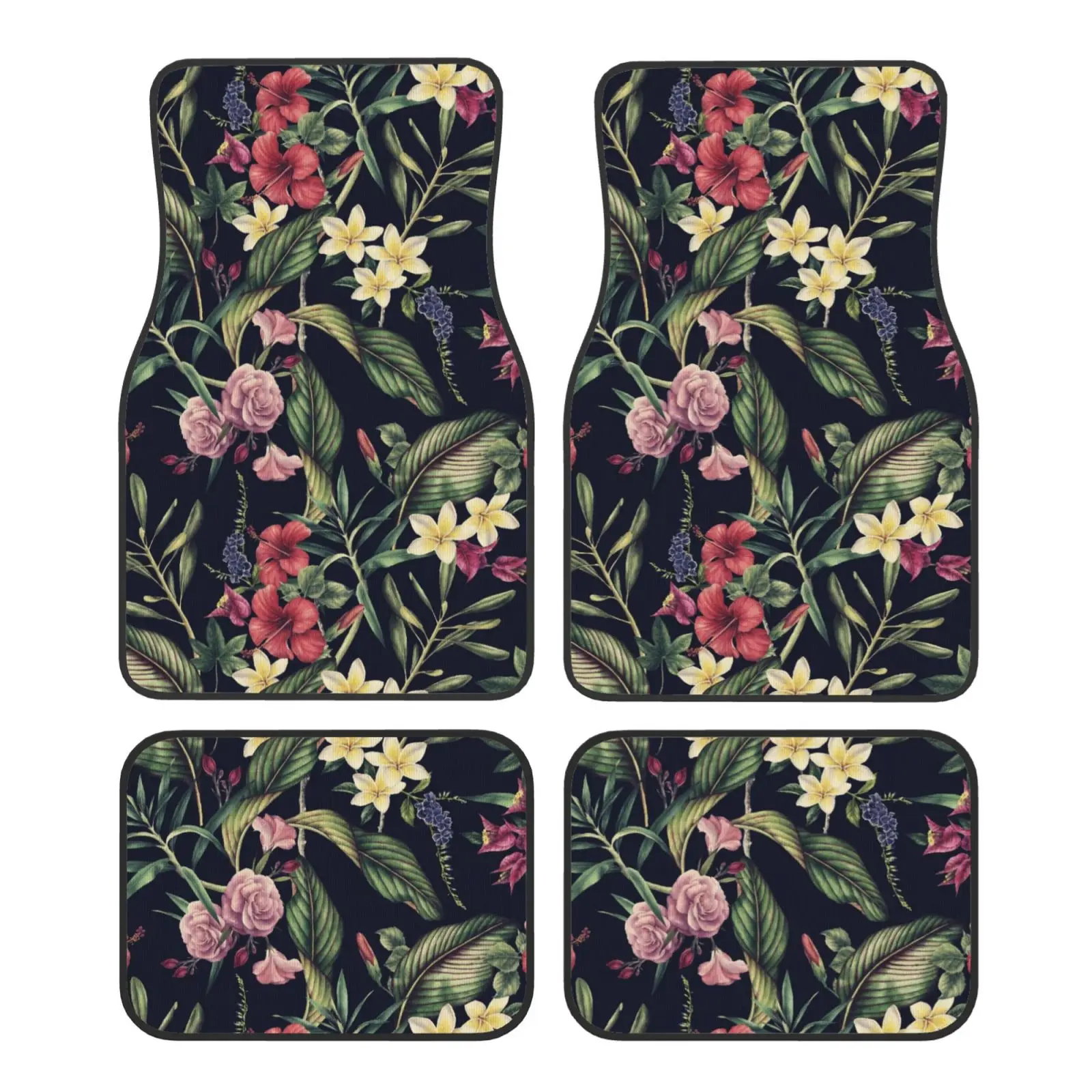 

Flower Landscape Car Floor Mats Front and Rear Carpets Flower Prints 4 Pieces Suitable for All Car Floor Mats