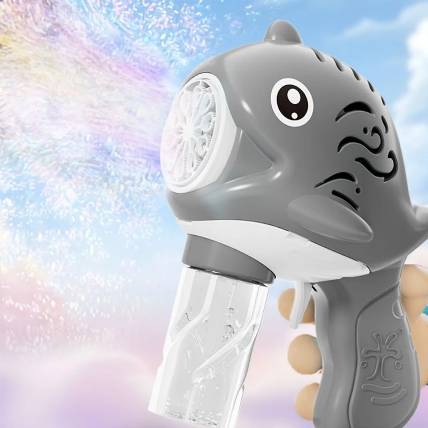 10-Hole Whale Bubble Gun Toy | Automatic Bubble Maker | Summer Outdoor/Indoor Play | Kids Birthday & Easter Gift with Non-Toxic