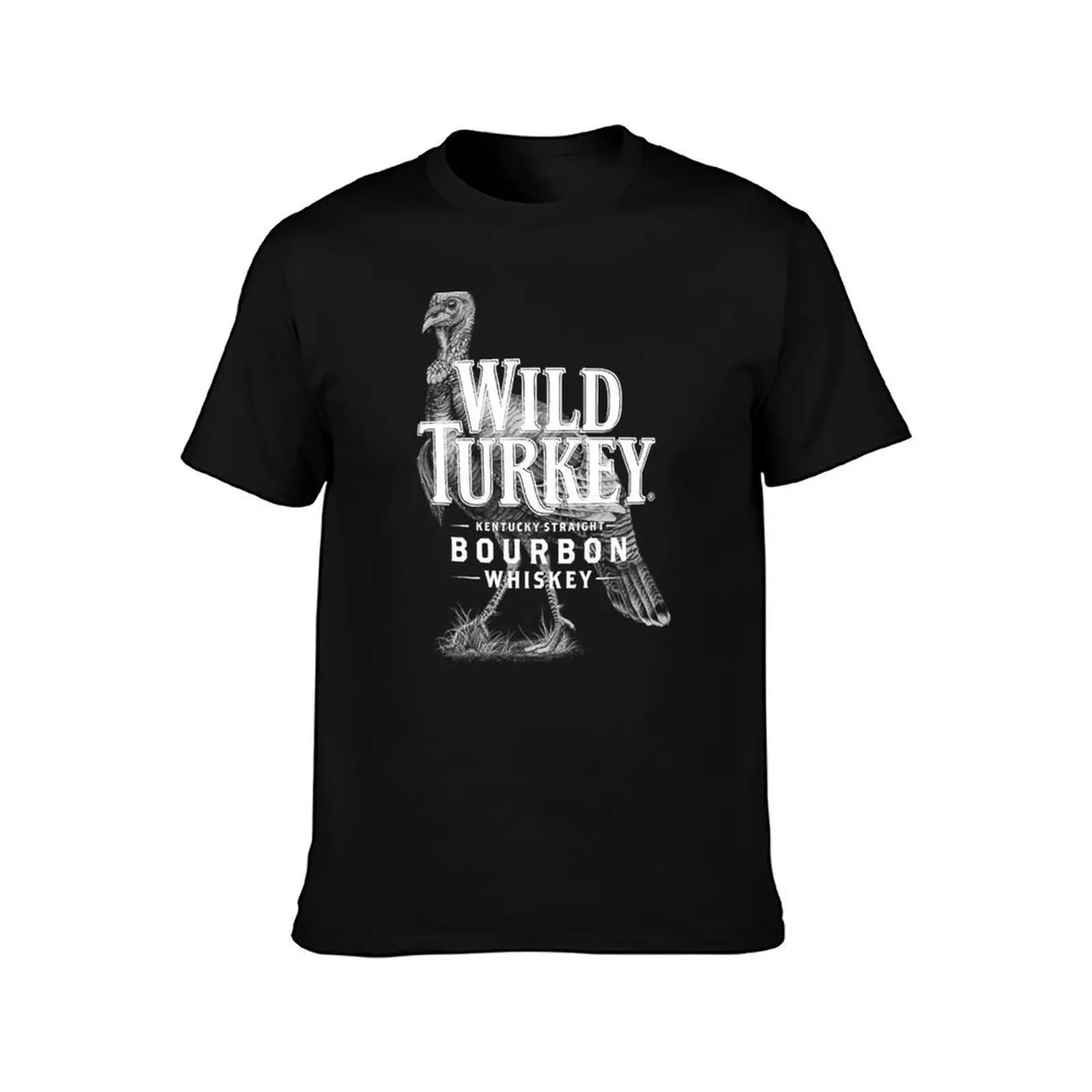 Classic Retro_.Wild Turkey BW T-Shirt, Summer Casual Cotton Tee, Oversized Streetwear Tops, Vintage Graphic Print, 100% Cotton