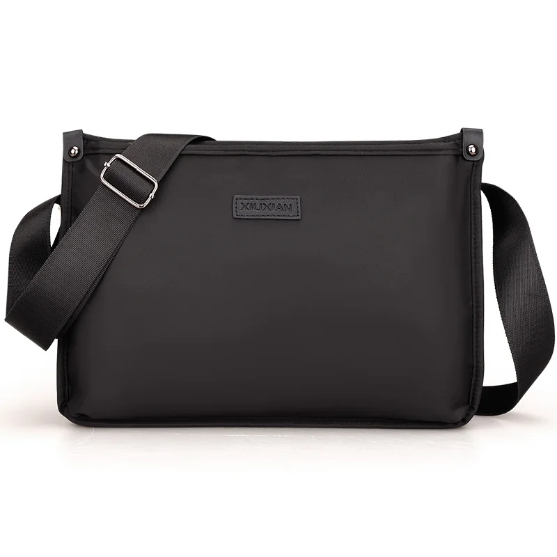 Men's Oxford Cloth Shoulder Bag Casual Nylon Crossbody Bag Large Capacity Trendy Bag Single Shoulder Bag Zipper Closure