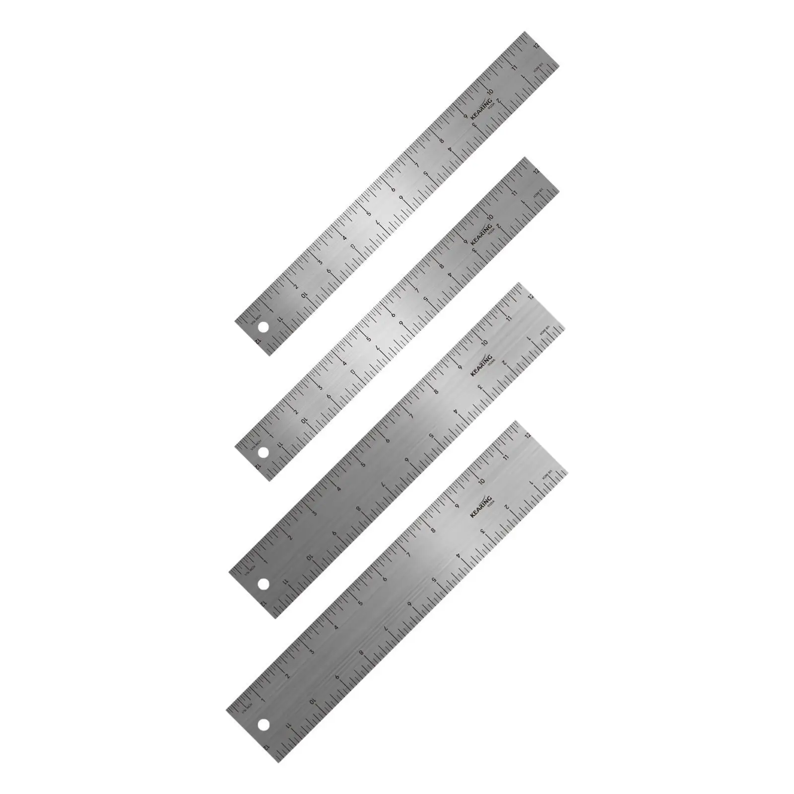 Measuring Ruler Drawing Rule with Hole Thickened Multi Use cm Ruler Aluminum Ruler for Office Drawing Diary Planner Notebooks