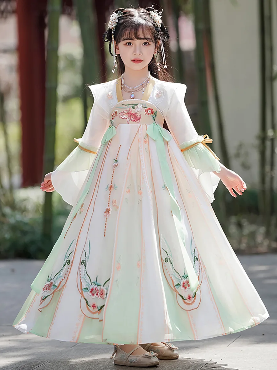 

Girls Hanfu Dress Cute Kids Carnival Cosplay Costume Ancient Traditional Child Chinese Hanfu Dance Perform Dress Christmas Gift