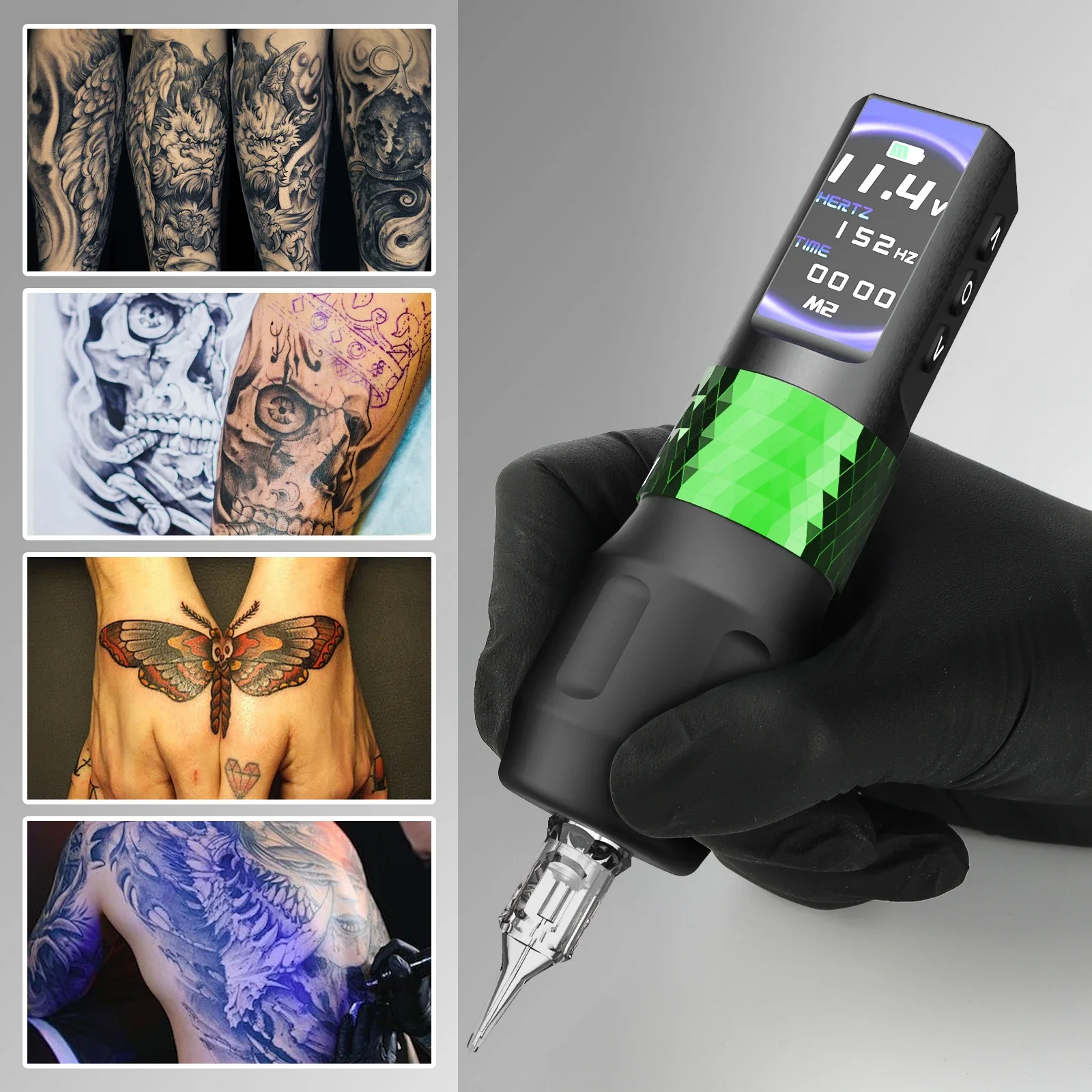 YILONG F6 Wireless Tattoo Machine Kit Brushless Motor 30Pcs Needles Complete Set for Body Art Tattoo Supplies