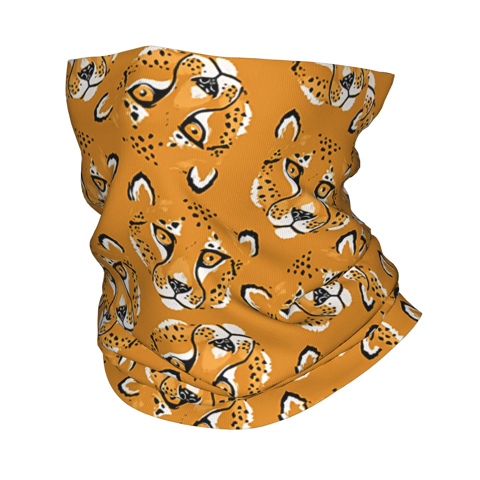 Cheetah Portrait  Bandana Neck Warmer Women Men Winter Ski Hiking Scarf Gaiter  Face Cover