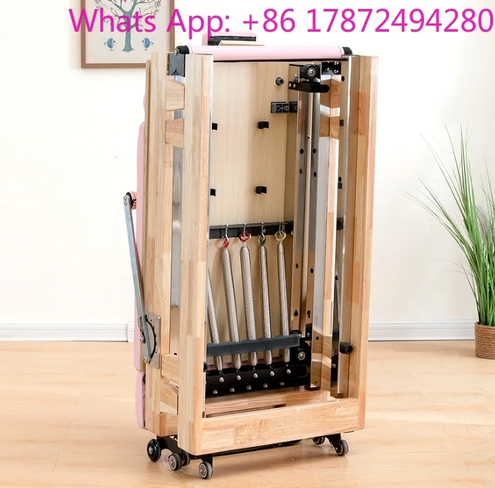 Foldable Wood Pilates Reformer Machine, Professional Folding Reformer for Studio & Commercial Training