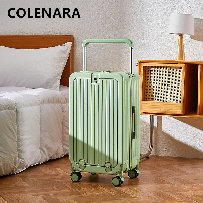 COLENARA-USB Carregamento Embarque Caso, Alta Qualidade Mala, Laptop Trolley Caso, Bagagem de Viagem Caso, 20 ", 22", 24 ", 26"