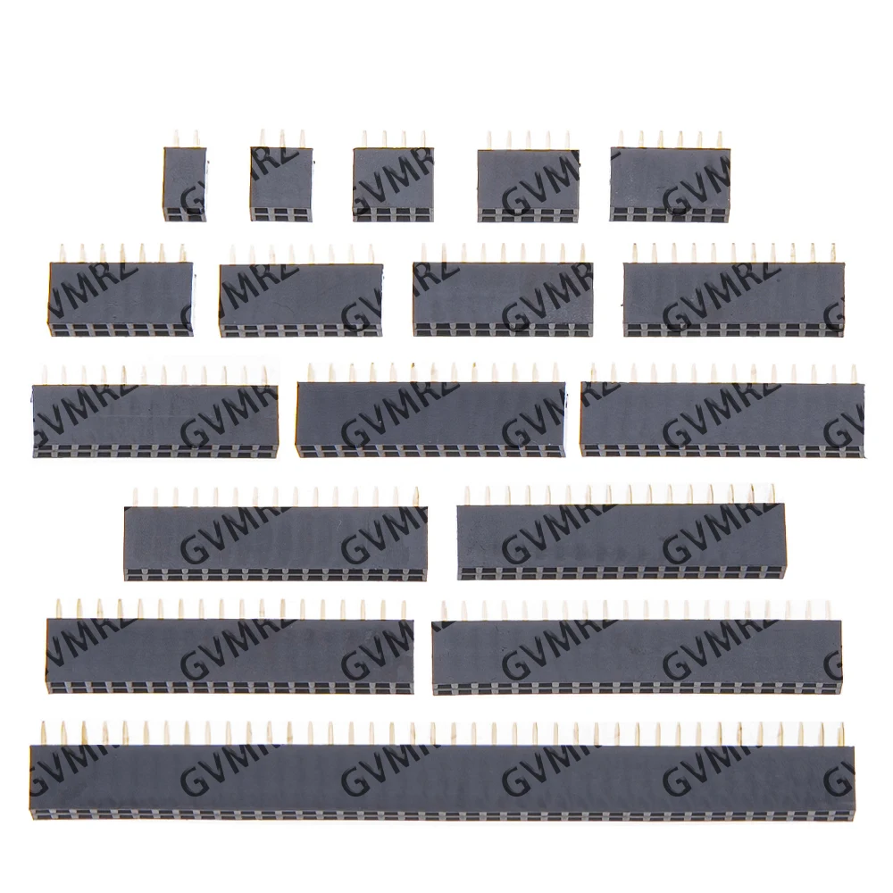 2.54mm 2x2/2x20/2x18/2x16/2x15 Double Row Female 2~40P PCB Board bend/Straight angle Pin Header socket Connector Pinheader