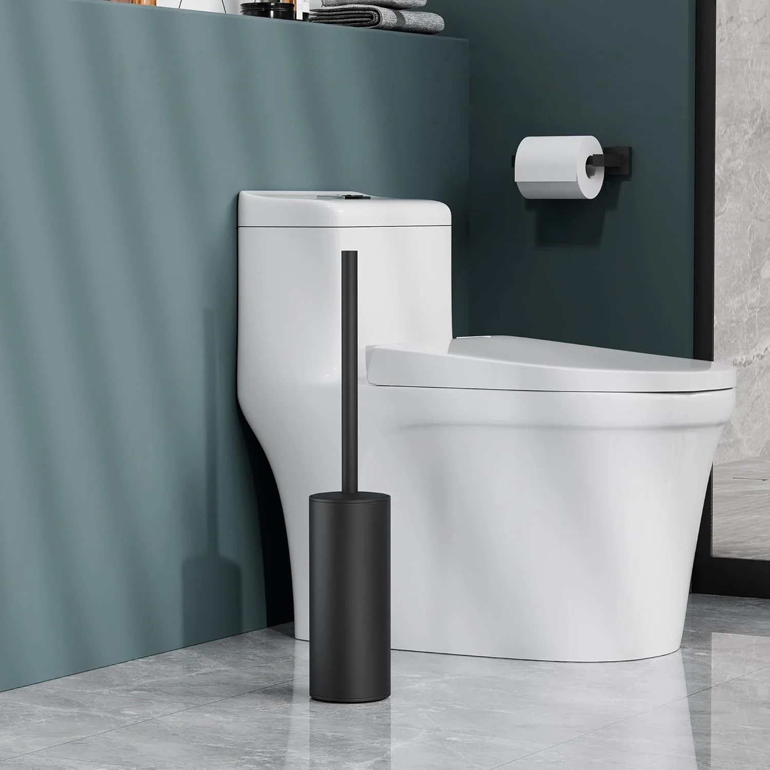 

304 Vertical Matt Black Toilet Brush Holder Stainless Steel Cleaning Tool Floor-Standing Toilet Brush Sets Bathroom Accessories