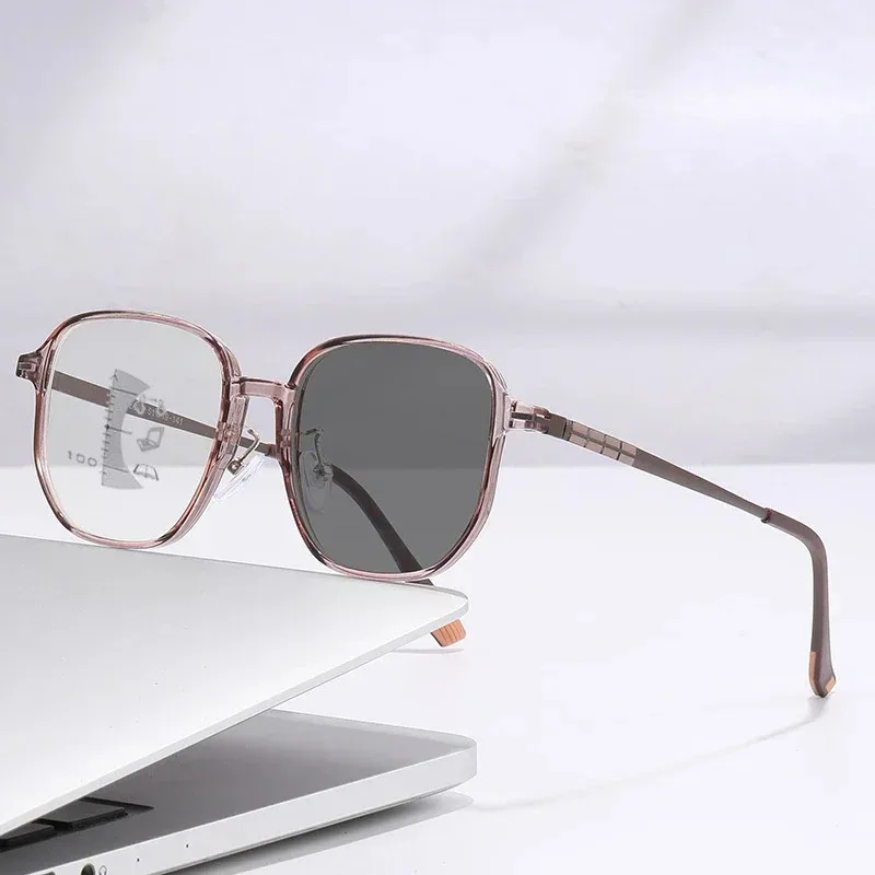 نظارات قراءة متعددة البؤر عالية الوضوح متغيرة الألوان للصور مضادة للأزرق ومضادة للأشعة فوق البنفسجية لقصر النظر الشيخوخي