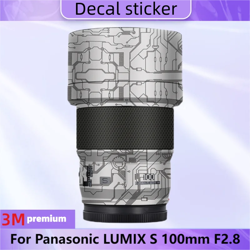 

For Panasonic Lumix S 100Mm F2.8 Lens Sticker Beschermende Huid Sticker Vinyl Wrap Film Anti-Kras Beschermer Jas S100 F2.8