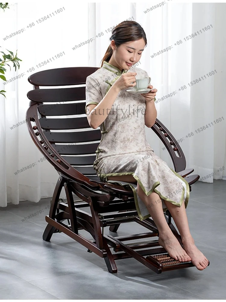 recliner folding bamboo rocking chair household comfortable lunch break lounge lazy balcony leisure courtyard stool