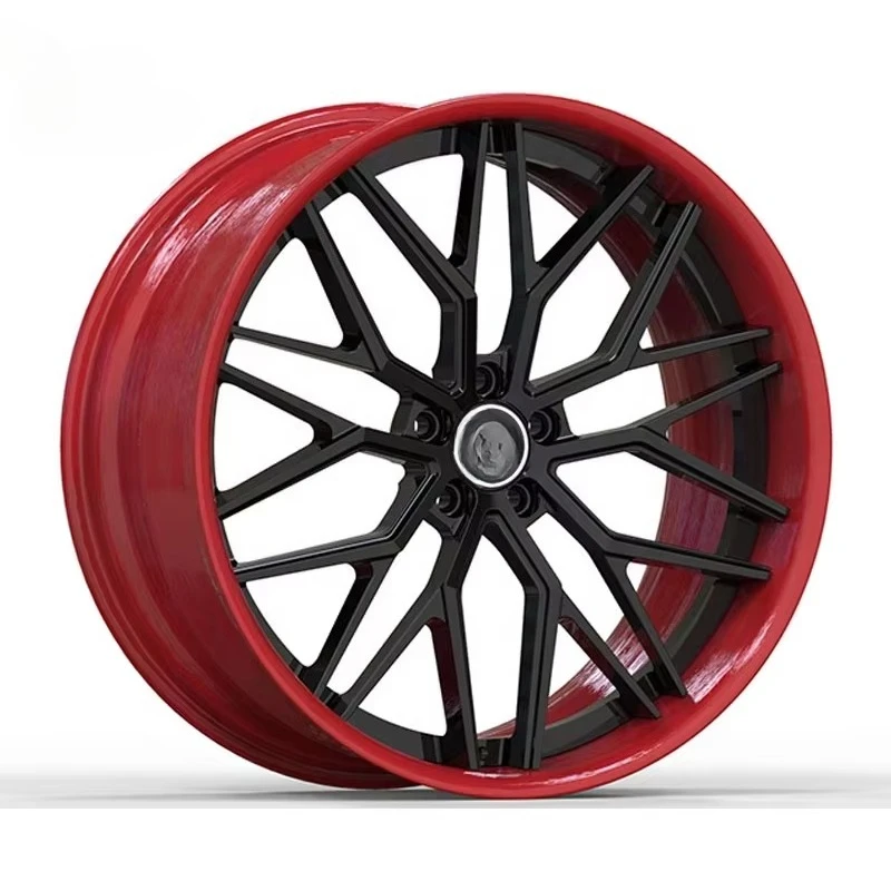 &c  Custom Forged Wheels - Multi-Color Lip & Spoke Design   Personalized Center Cap, TUV Certified, Global Models Adaptability