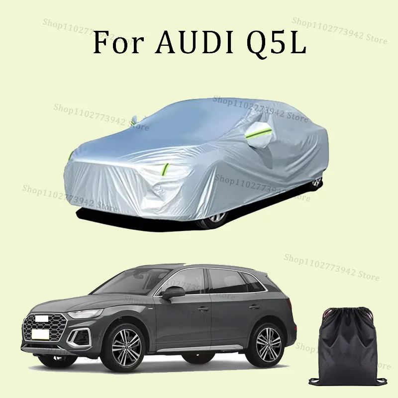 

Car Cover For AUDI Q5L Full Exterior Black Silvery-Auto Cover Sunshade Dustproof Waterproof Reflective strips cars accessories