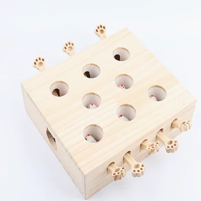 Animal Toy Furniture Wooden Pet Toys Interactive Mouse House Cat Games Scratching Toys