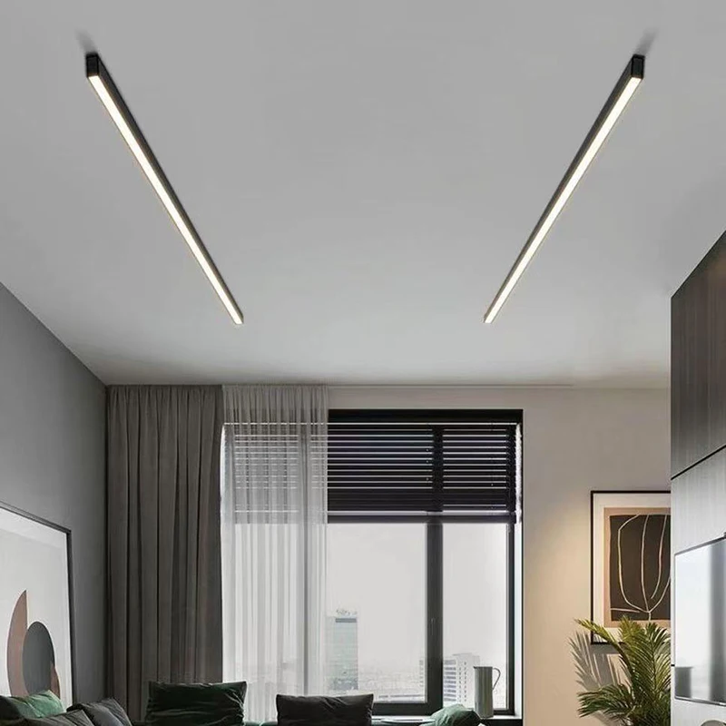 Luces Led de techo de tira larga, lámpara nórdica moderna para pasillo, balcón, dormitorio, comedor, sala de estar, decoración interior del hogar