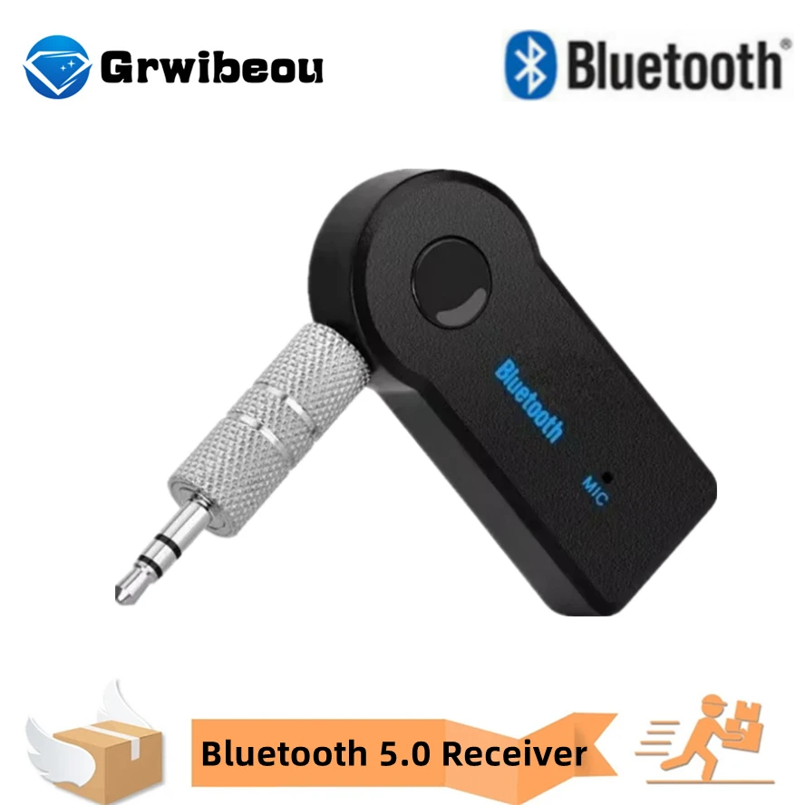 

Aux Car Bluetooth 5.0 Receiver 3.5mm AUX Jack Stereo Music Audio Car Transmitter Speaker Amplifier Wireless Adapter with Mic