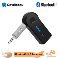 Aux Car Bluetooth 5.0 Receiver 3.5mm AUX Jack Stereo Music Audio Car Transmitter Speaker Amplifier Wireless Adapter with Mic