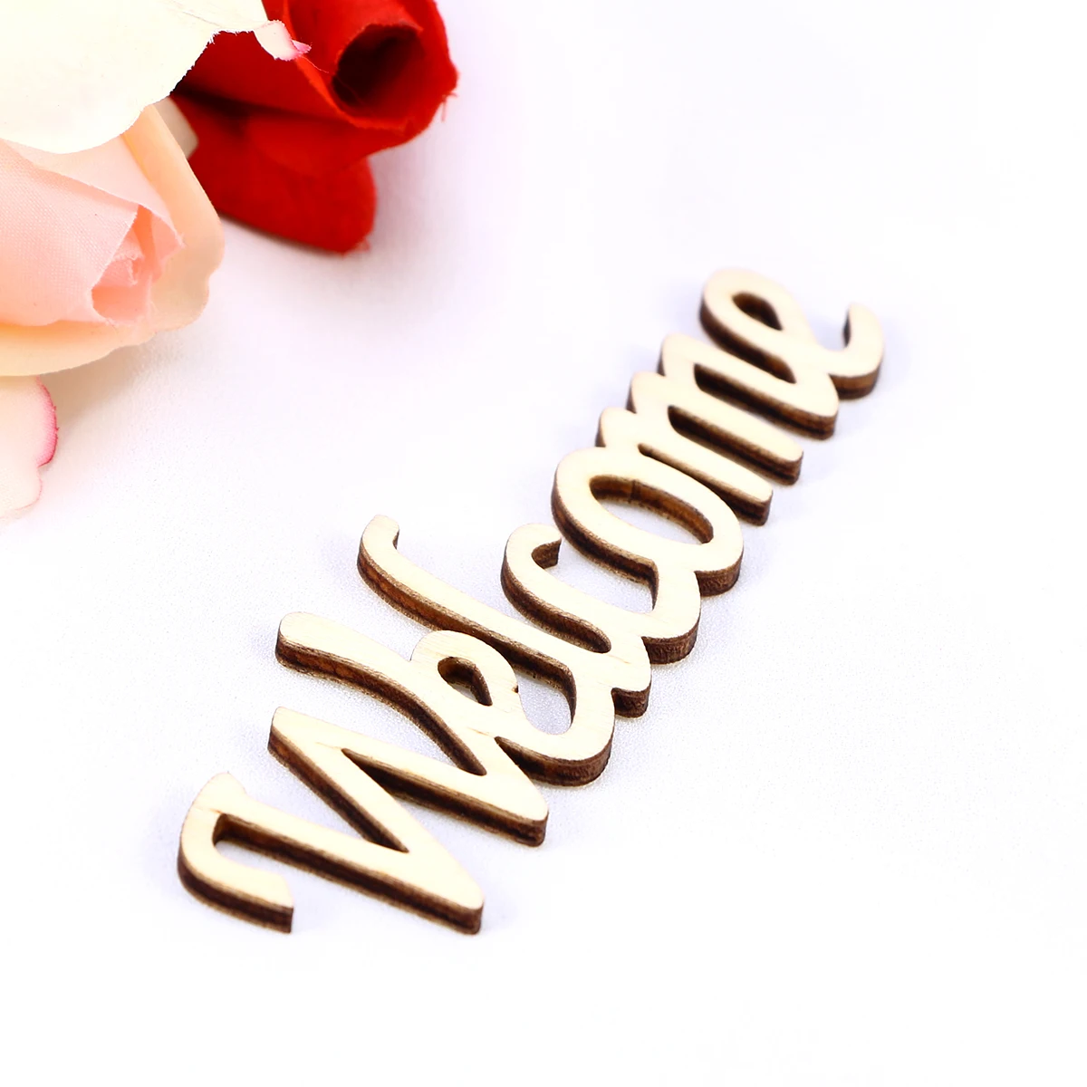

2Pcs Wood Sign DIY Unfinished Wooden Cutouts DIY Craft Supplies Holiday Party Decoration Wood Sign for Home Decor