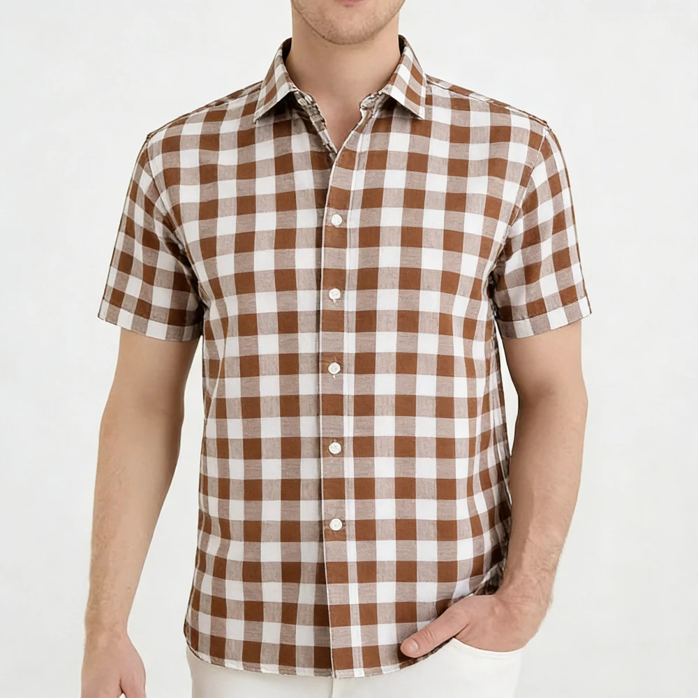 

2026 Men's Colorful Plaid Short Sleeve Shirt HD Pattern 3D Printed Shirt Hawaiian Outdoor Social Men's Clothing Fast Shipping