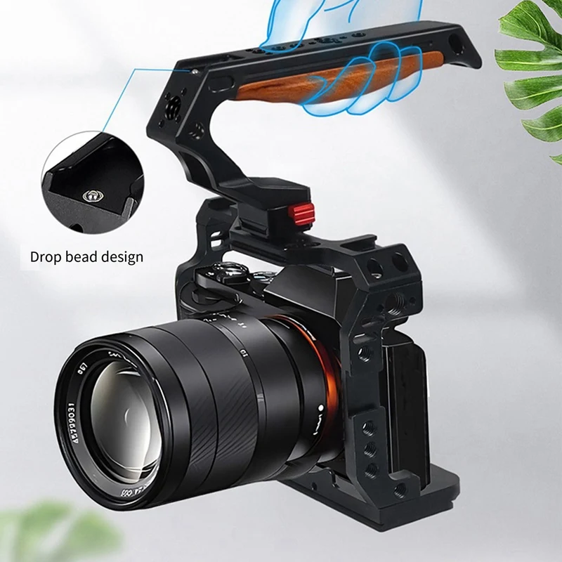 Poignée de transport supérieure pour photographie, poignée de pot en bois, positionnement 1/4 Ale, 6 000 poignées, universel, C, 1 ensemble